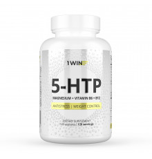 5-Гидрокситриптофан с Магнием и Витаминами В6 и В12, 5-HTP with Magnesium and Vitamin B, 1Win, 60 капсул