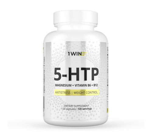 5-Гидрокситриптофан с Магнием и Витаминами В6 и В12, 5-HTP with Magnesium and Vitamin B, 1Win, 60 капсул