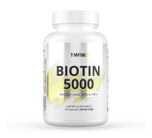 Биотин, Biotin 5000 mcg, 1Win, 60 капсул