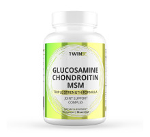 Глюкозамин + Хондроитин и МСМ, Glucosamine + Chondroitin + MSM, 1Win, 90 капсул