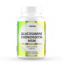 Глюкозамин + Хондроитин и МСМ, Glucosamine + Chondroitin + MSM, 1Win, 90 капсул
