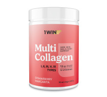 Мульти Коллаген "Клубничная маргарита", Multi Collagen Strawberry Margarita, 1Win, 240 г