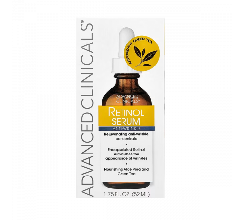 Ретинол антивозрастная сыворотка, Retinol Anti-Wrinkle Serum, Advanced Clinicals, 52 мл