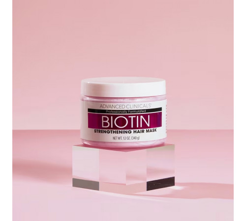 Укрепляющая маска для волос с биотином, Biotin Strengthening Hair Mask, Advanced Clinicals, 340 мл