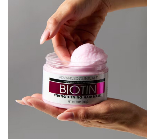Укрепляющая маска для волос с биотином, Biotin Strengthening Hair Mask, Advanced Clinicals, 340 мл