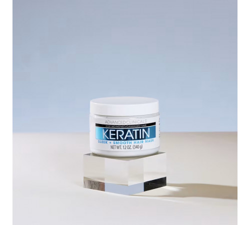 Кератиновая маска для гладкости волос, Keratin Sleek + Smooth Hair Mask, Advanced Clinicals, 340 г