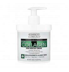 Коллагеновый восстанавливающий крем для лица, Collagen Skin Rescue Cream, Advanced Clinicals, 454 г