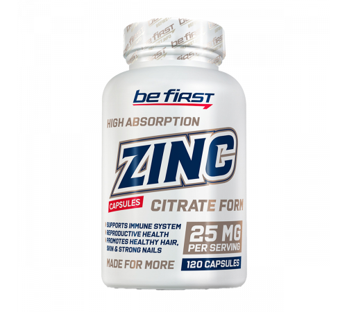 Цитрат цинка, Zinc Citrate, Be First, 120 капсул
