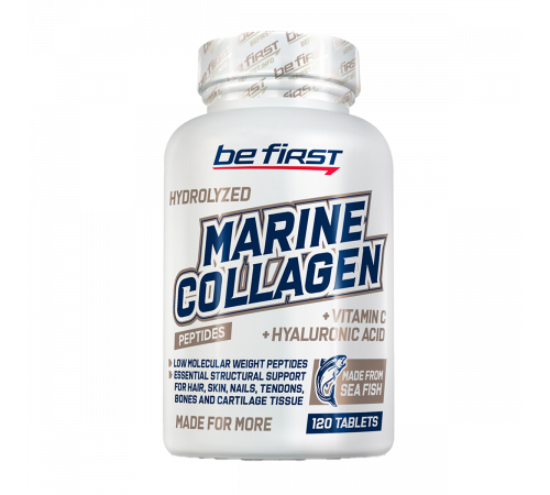 Морской коллаген с витамином С, Marine Collagen+hyaluronic acid+ Vitamin C, Be First, 120 таблеток