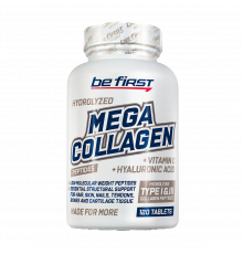 Мега коллаген с гиалуроновой кислотой и витамином С, Mega Collagen Peptides+hyaluronic acid+Vitamin C, Be First, 120 таблеток