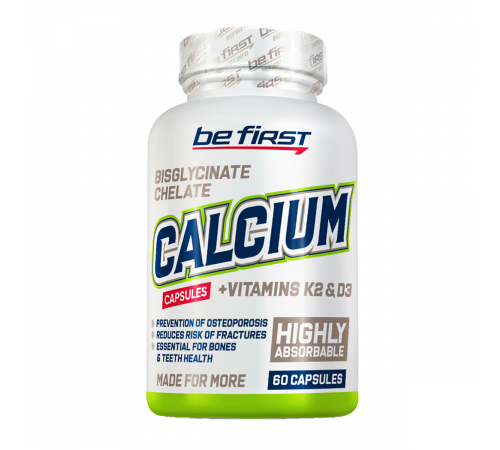 Кальций + K2 + D3, Calcium+K2+D3, Be First, 60 капсул