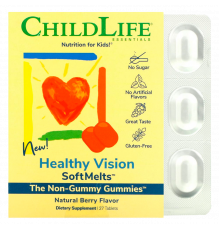 Комплекс для поддержки зрения у детей, Healthy Vision SoftMelts, Natural Berry, ChildLife, 27 таблеток