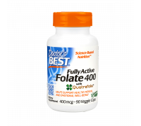 Фолат с Quatrefolic, Fully Active Folate with Quatrefolic, Doctor's Best, 90 вегетарианских капсул