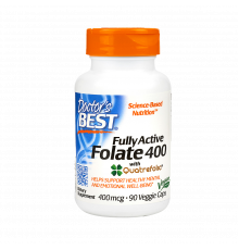 Фолат с Quatrefolic, Fully Active Folate with Quatrefolic, Doctor's Best, 90 вегетарианских капсул