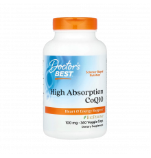 Легкоусвояемый коэнзим Q10 с BioPerine, High Absorption CoQ10 with BioPerine, Doctor's Best, 360 капсул