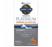 Омега-3 рыбий жир Platinum, Minami Supercritical Platinum Omega 3, Garden of Life, 30 капсул