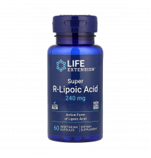 R-липоевая кислота 240 мг, Super R-Lipoic Acid, Life Extension, 60 вегетарианских капсул