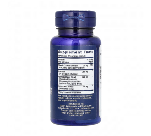 Оптимизированный кверцетин 250 мг, Optimized Quercetin, Life Extension, 60 вегетарианских капсул