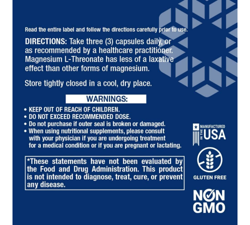 L-треонат магния, Neuro-mag Magnesium L-threonate, Life Extension, 90 вегетарианских капсул