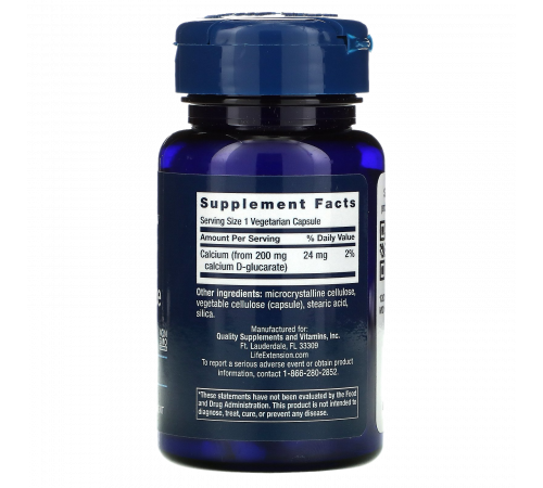 D-глюкарат кальция, Calcium D-glucarate, Life Extension, 60 вегетарианских капсул