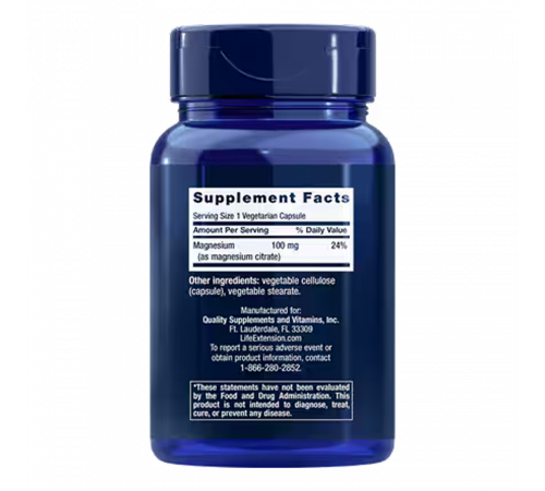 Цитрат Магния, Magnesium Citrate, Life Extension, 100 капсул