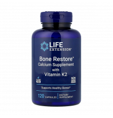 Восстановление костей с витамином К2, Bone Restore with Vitamin K2, Life Extension, 120 капсул