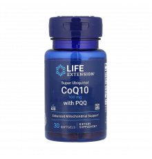 Убихинол 100 мг с пирролохинолинхиноном 10 мг, Super Ubiquinol CoQ10 with PQQ, Life Extension, 30 мягких капсул
