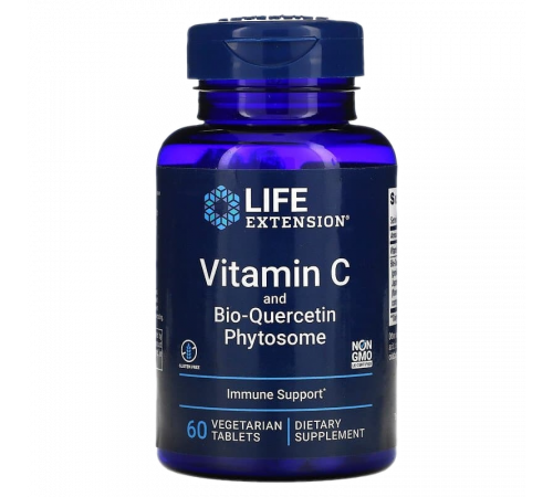 Витамин C с фитосомами биокверцетина, Vitamin C and Bio-Quercetin Phytosome, Life Extension, 60 таблеток