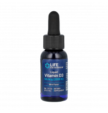 Жидкий витамин D3 со вкусом мяты, Liquid Vitamin D3 Mint Flavor, Life Extension, 29,57 мл