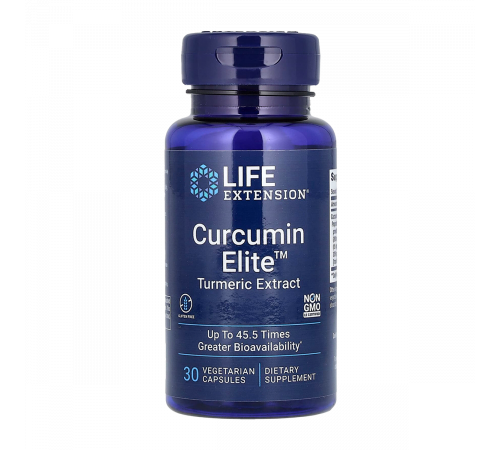 Экстракт куркумы, Curcumin Elite, Life Extension, 30 вегетарианских капсул