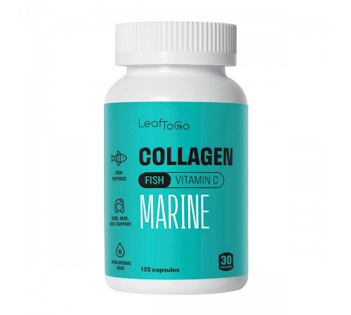 Морской коллаген, Marine Collaqen, Leaf To Go, 120 капсул