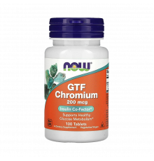 Хром 200 мкг, GTF Chromium 200 mcg, Now Foods, 100 таблеток