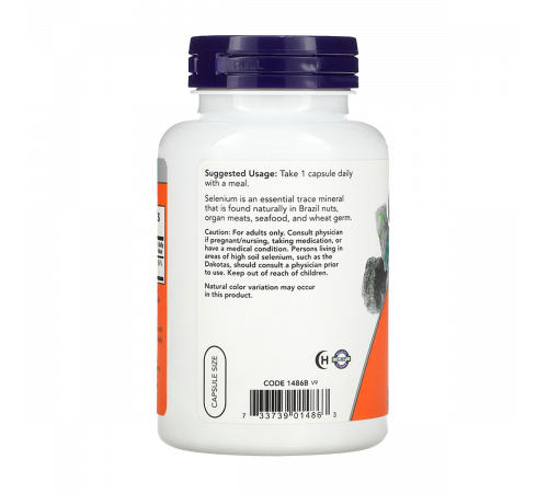 Селен, Selenium, Now Foods, 180 капсул
