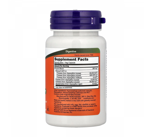 Добавка для переваривания глютена, Gluten Digest, Now Foods, 60 капсул