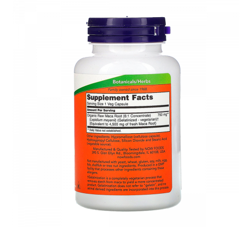 Мака необработанная, Maca, Now Foods, 90 капсул