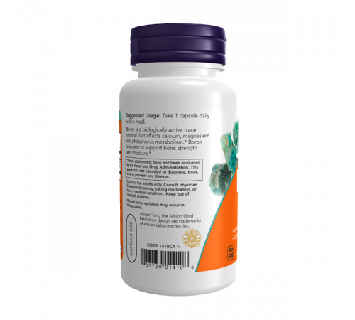 Бор, Boron, Now Foods, 100 капсул