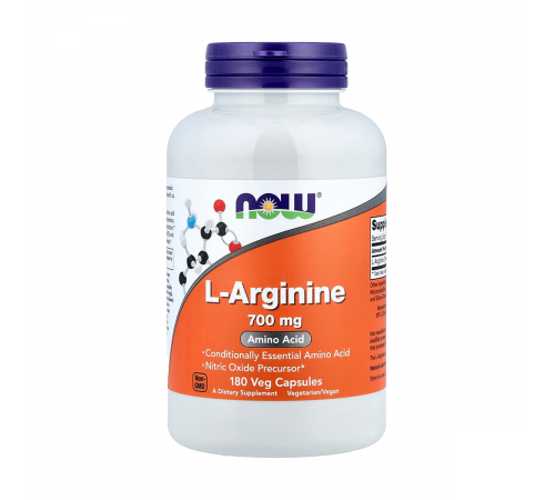 L-аргинин 700 мг, L-Arginine 700 mg, Now Foods, 180 капсул