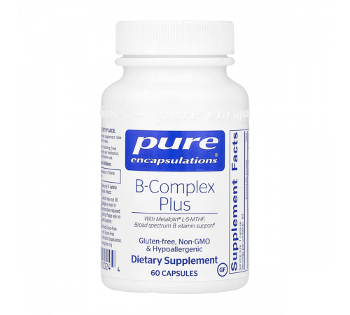 Комплекс витаминов группы В, B-Complex Plus, Pure Encapsulations, 60 капсул