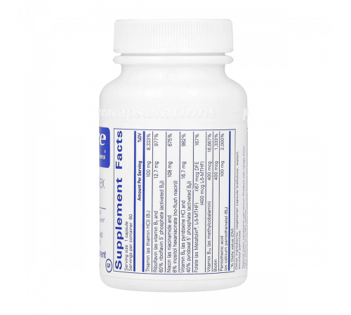 Комплекс витаминов группы В, B-Complex Plus, Pure Encapsulations, 60 капсул