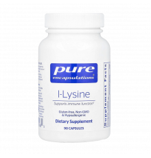 L-лизин, l-Lysine, Pure Encapsulations, 90 капсул