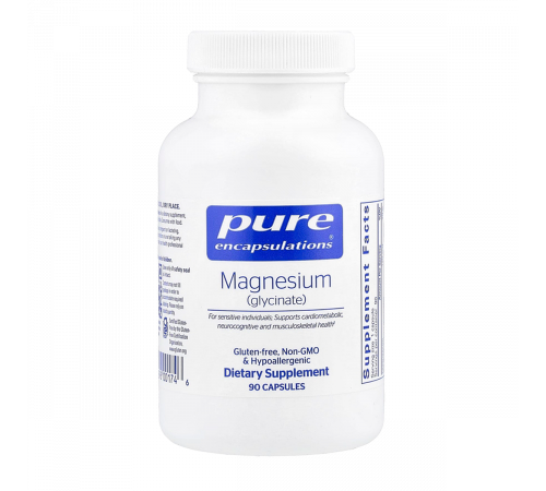 Магния глицинат, Magnesium glycinate, Pure Encapsulations, 90 капсул