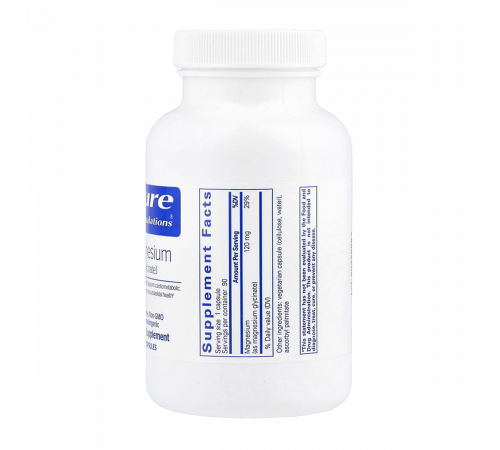 Магния глицинат, Magnesium glycinate, Pure Encapsulations, 90 капсул