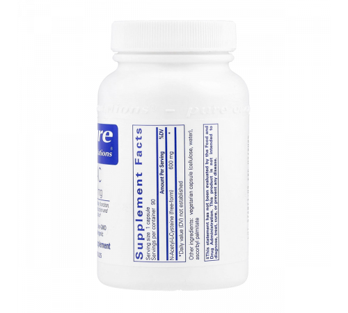 N-ацетилцистеин, NAC, Pure Encapsulations, 90 капсул