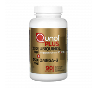 Убихинол + Омега-3, Ubiquinol + Omega-3, Qunol, 90 капсул