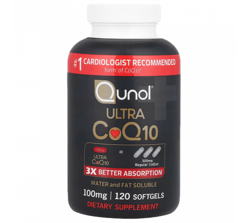 Ультра Q10, Ultra CoQ10, Qunol, 120 капсул