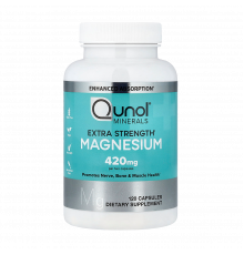 Магний, Extra Strength Magnesium, Qunol, 120 капсул