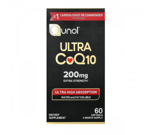 Коэнзим Q10, CoQ10, Qunol, 60 таблеток