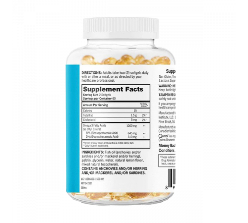 Омега-3, Omega-3 Softgels, Qunol, 120 капсул