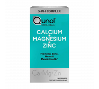 Добавка с Кальцием, Магнием и Цинком, Calcium Magnesium Zinc, Qunol, 180 таблеток