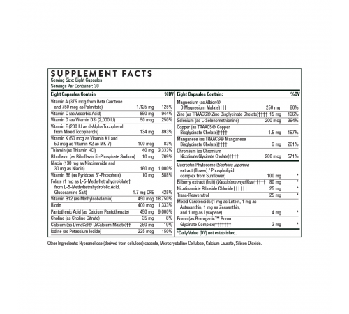 Комплекс Витаминов с антиоксидантами, Advanced Nutrients, Thorne, 240 капсул